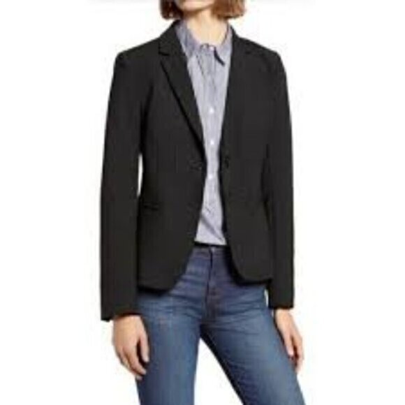 J.Crew Schoolboy Jacket Blazer Black Two Button Notch Lapel Classic K2899 Size S - Picture 1 of 12